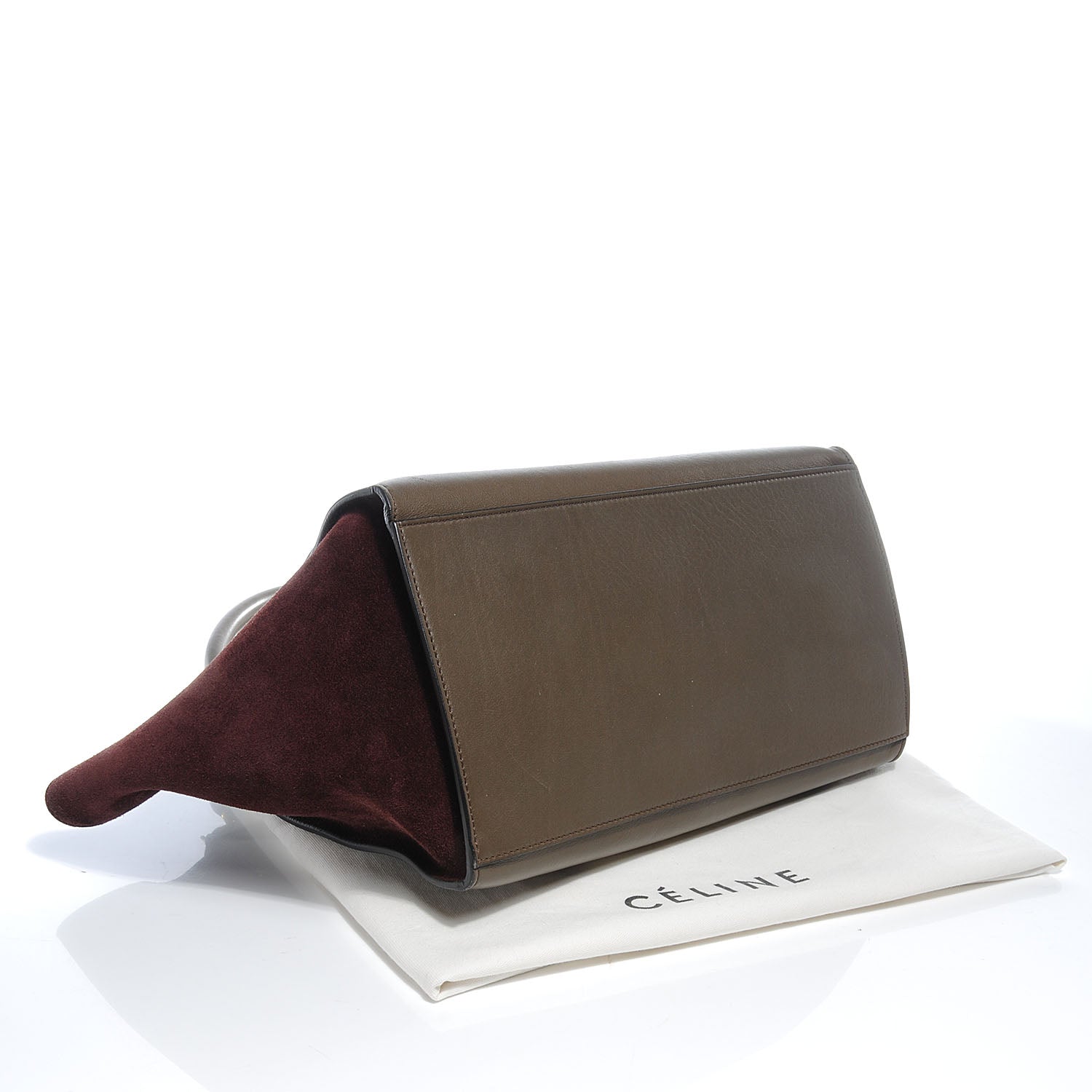 Celine Calfskin and Suede Small Tri-Color Trapeze Black 4 of 11