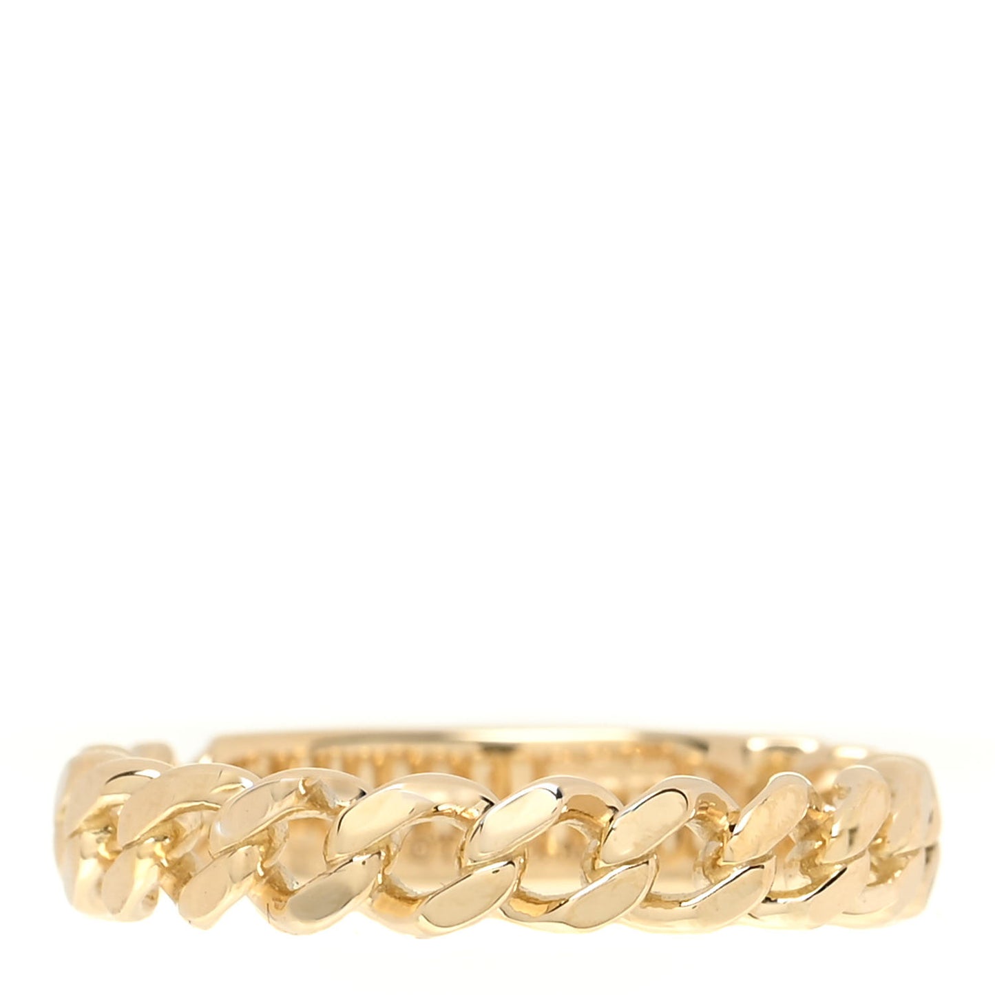 18K Yellow Gold Diamond Micro Link Ring 49 5