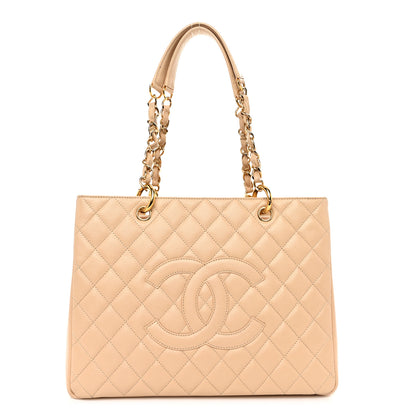 Chanel Caviar Quilted Grand Shopping Tote GST Beige 1 of 11