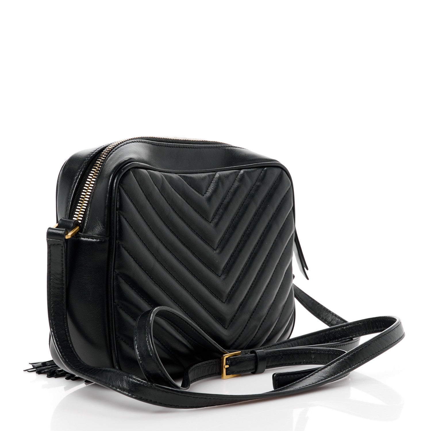 Saint Laurent Calfskin Matelasse Monogram Lou Camera Bag Black 3 of 11