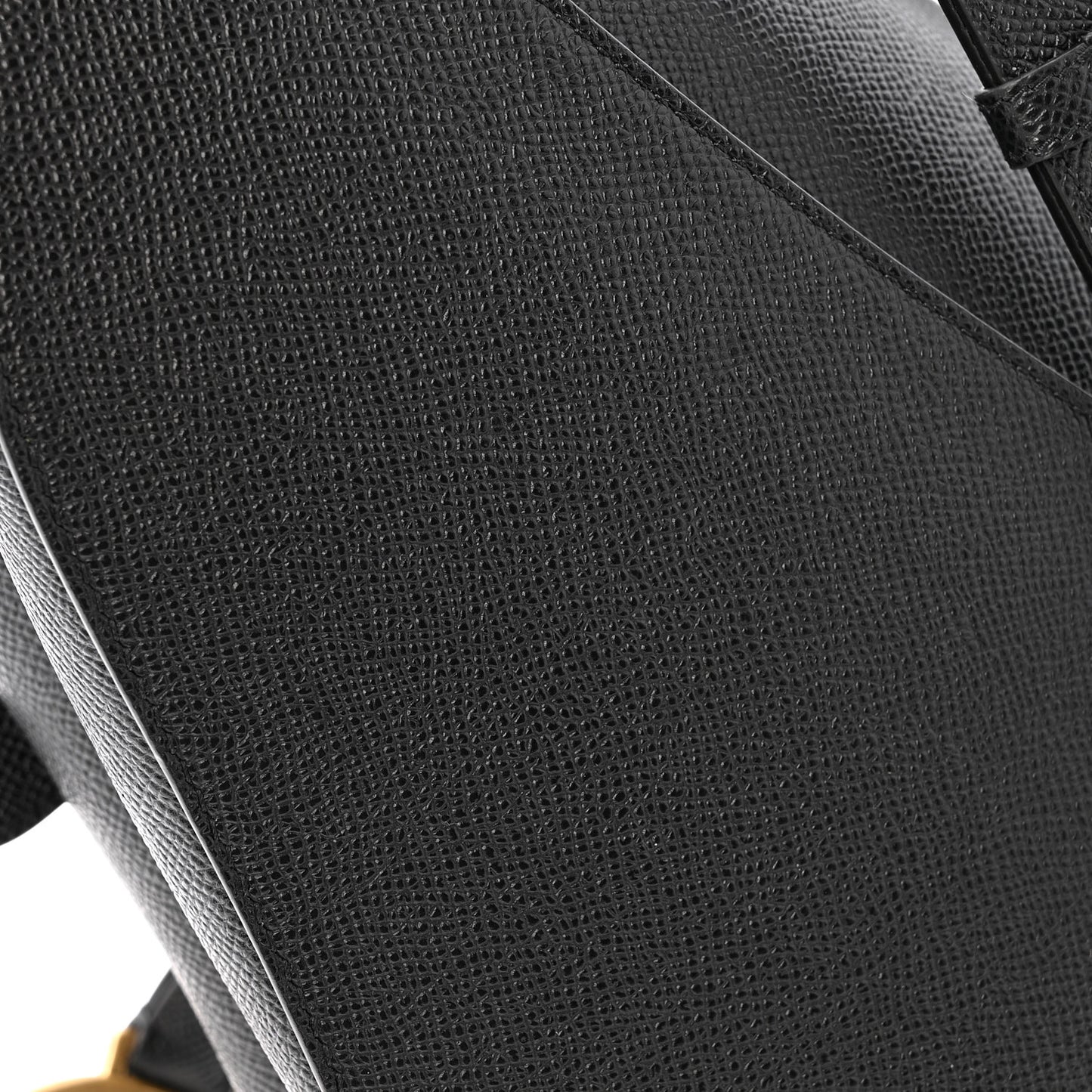Grained Calfskin Saddle Bag With Strap Black