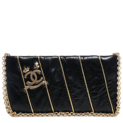 Chanel Glazed Calfskin Paris Londres Clutch Black 1 of 7