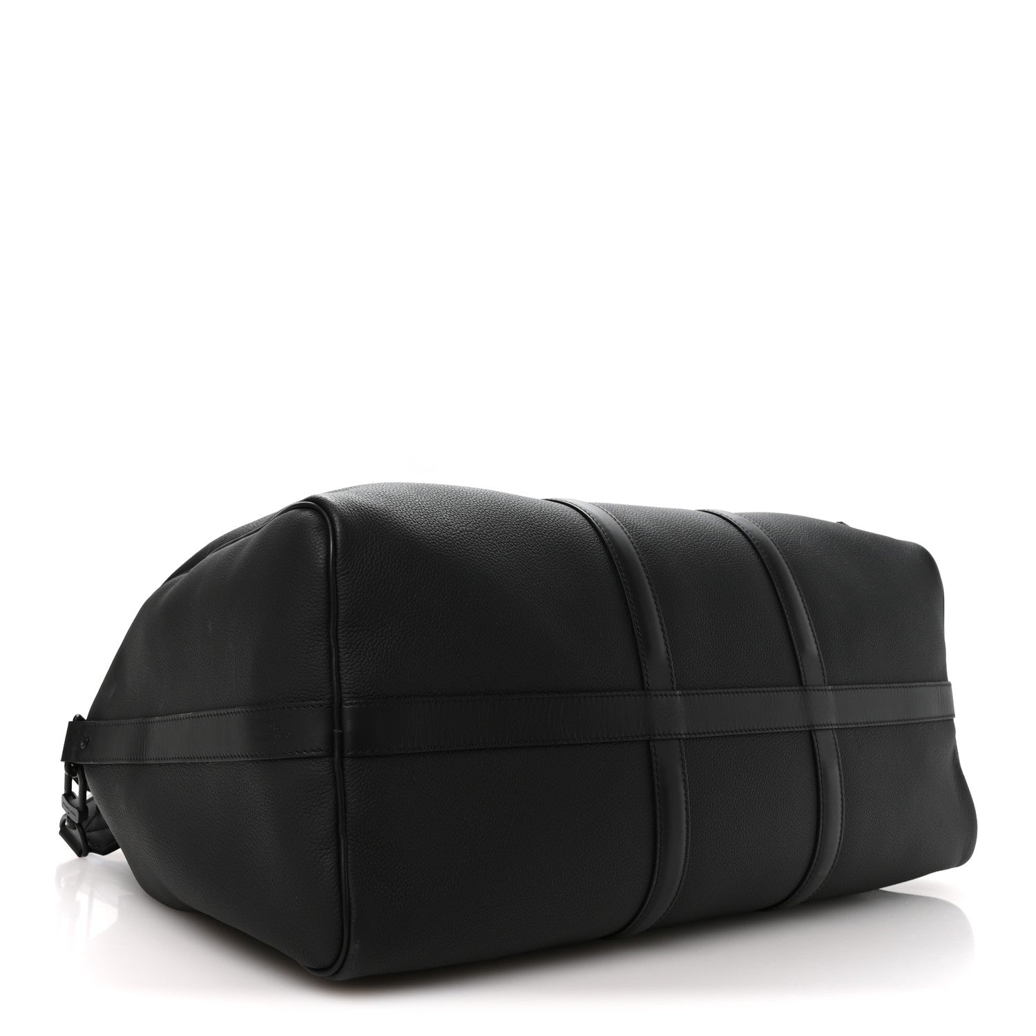 Louis Vuitton Grained Calfskin Aerogram Keepall Bandouliere 50 Black 3 of 8