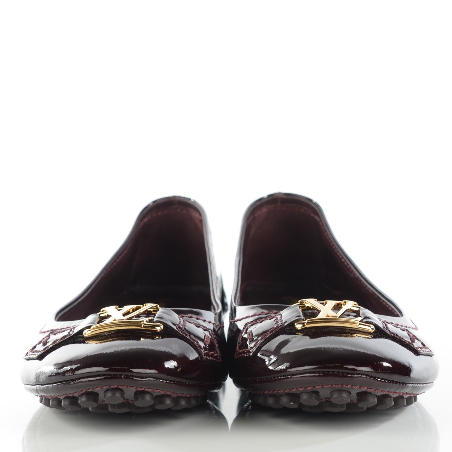 Louis Vuitton Patent Calfskin Oxford Ballerina Flats 39 Amarante 3 of 10