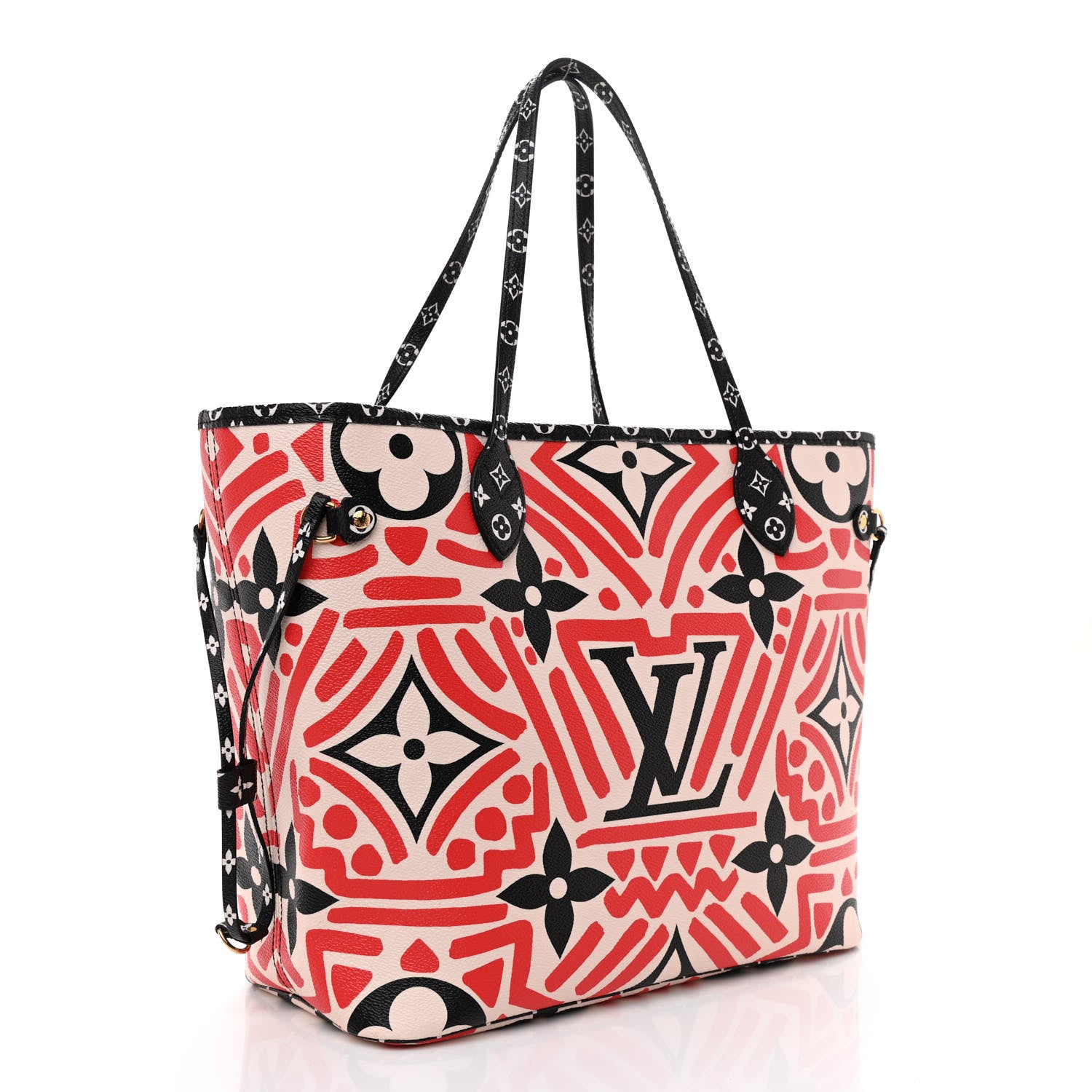 Louis Vuitton Monogram Giant Crafty Neverfull MM Creme Rouge Black 3 of 8