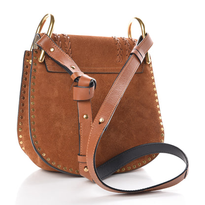 Chloe Suede Braided Small Hudson Shoulder Bag Caramel 3 of 12