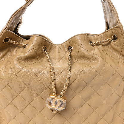 Chanel Caviar Quilted Medium Chanel 25 Handbag Dark Beige 9 of 12