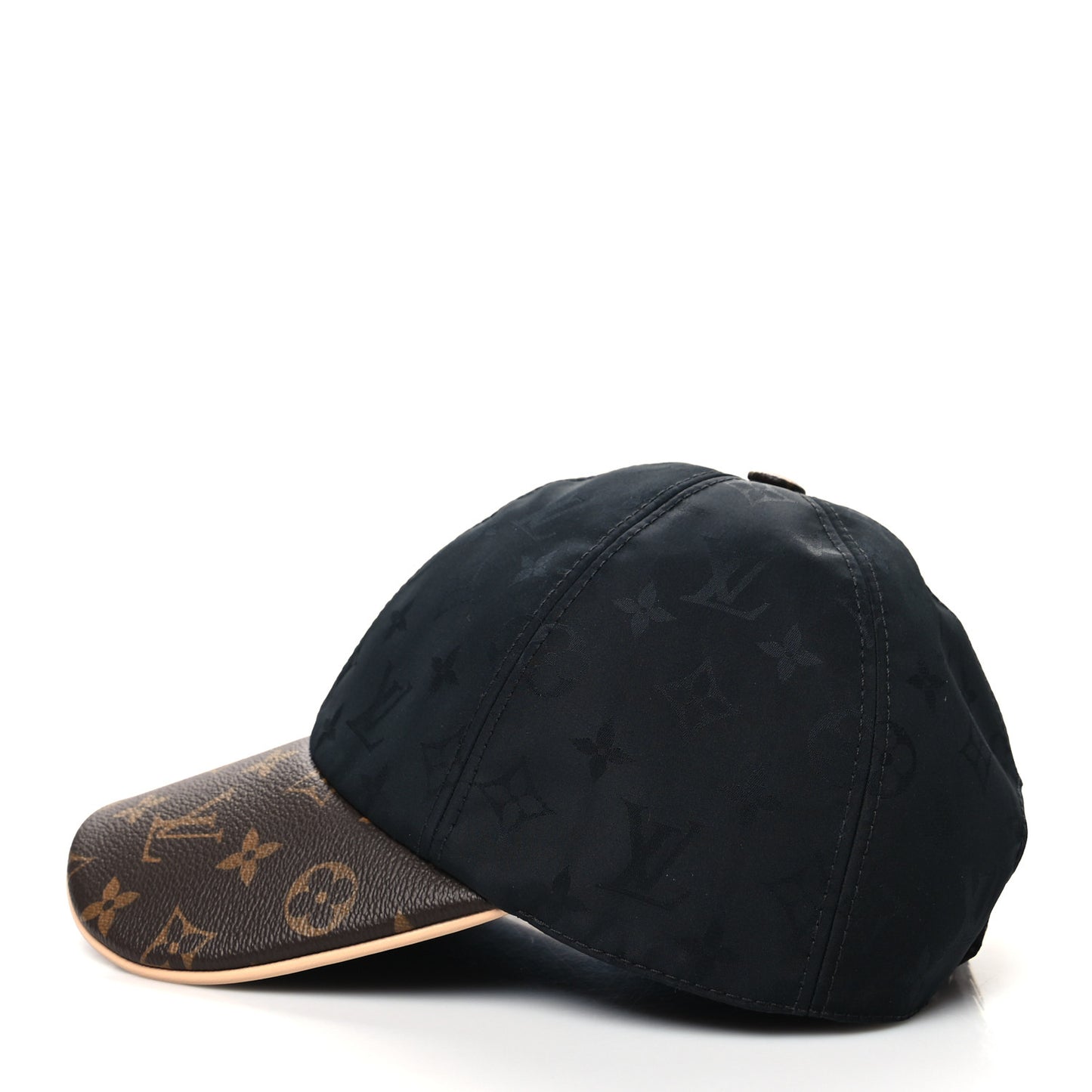 Polyester Silk Monogram LV Get Ready Cap M Black