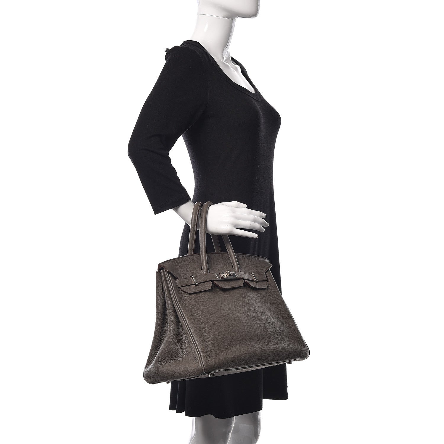 Hermes Taurillon Clemence Birkin 35 Taupe 2 of 33