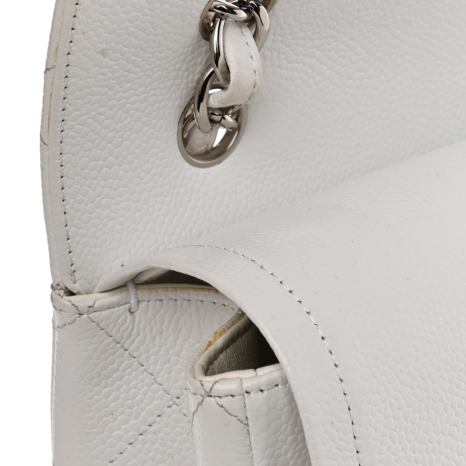 Chanel Caviar Quilted Maxi Double Flap White 11 of 17