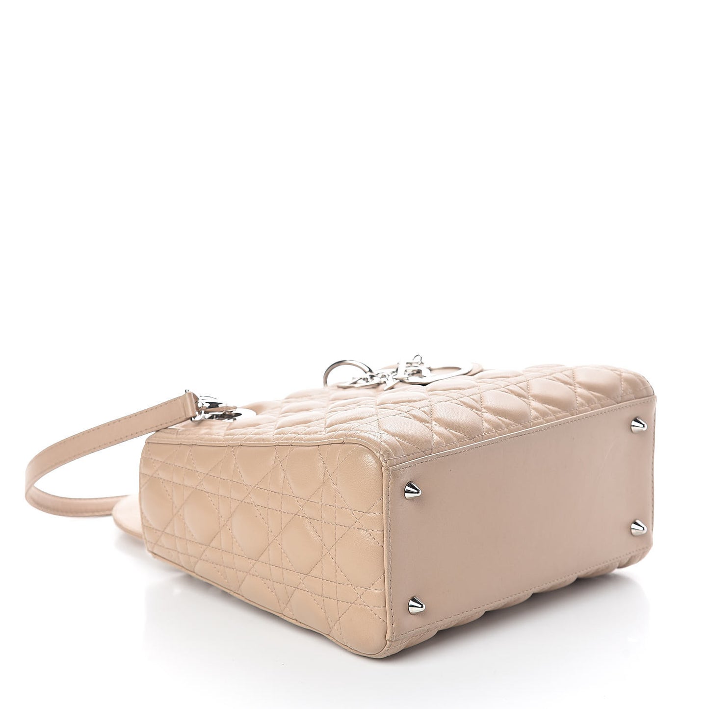 Lambskin Cannage Medium Lady Dior Beige
