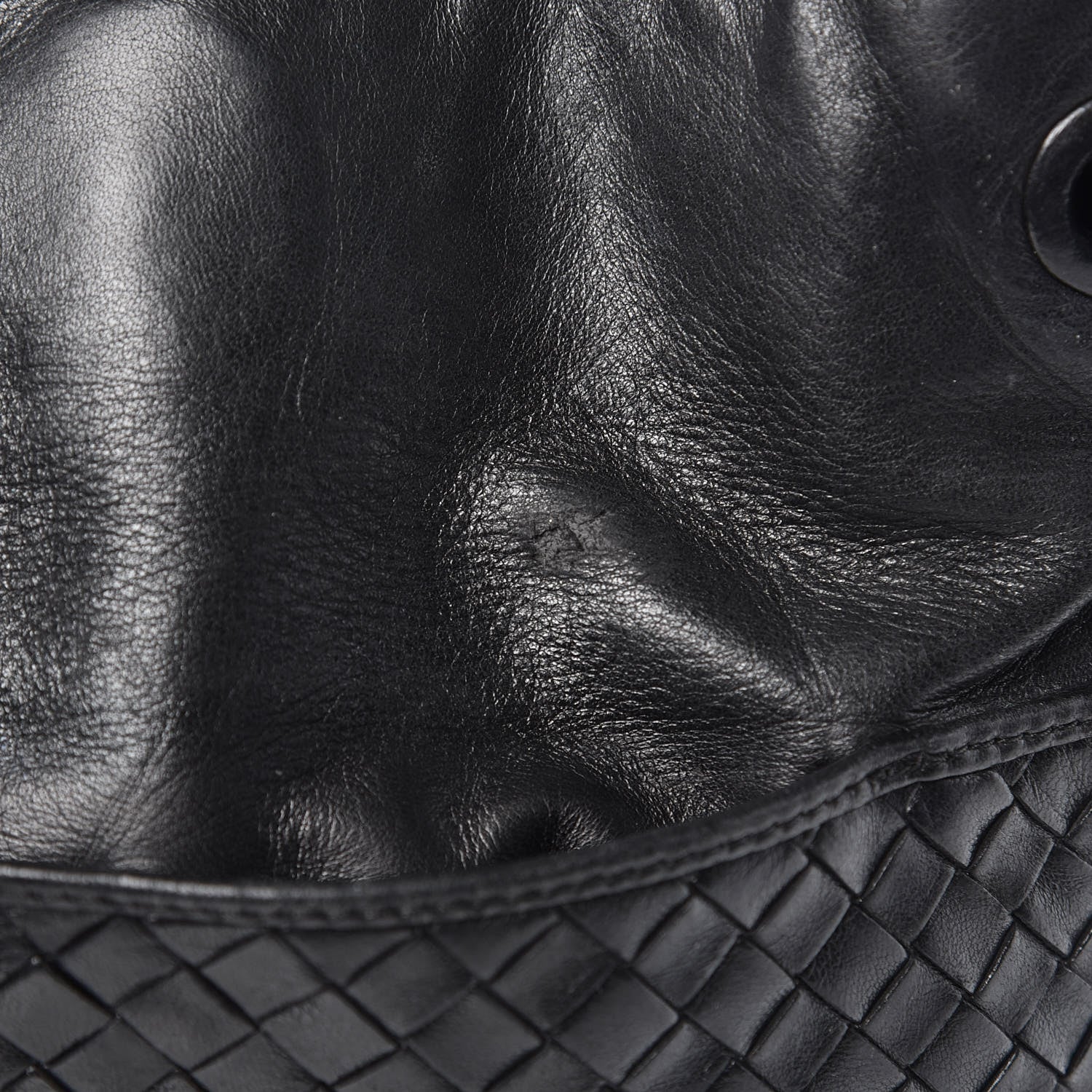 Bottega Veneta Nappa Intrecciato Drawstring Bucket Bag Black 9 of 11
