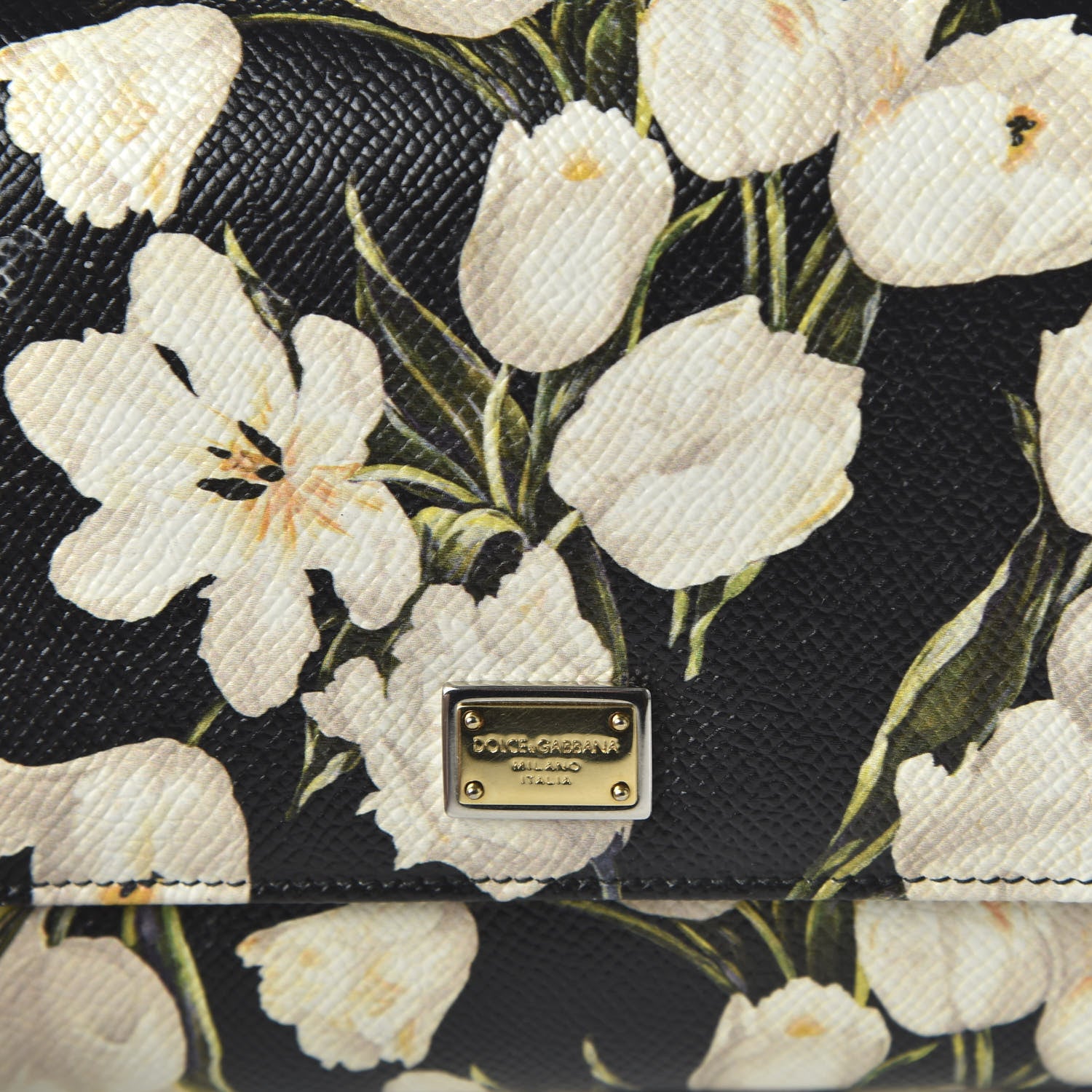 Dolce & Gabbana Dauphine Tulip Print Mini Von Bag Black 17 of 19