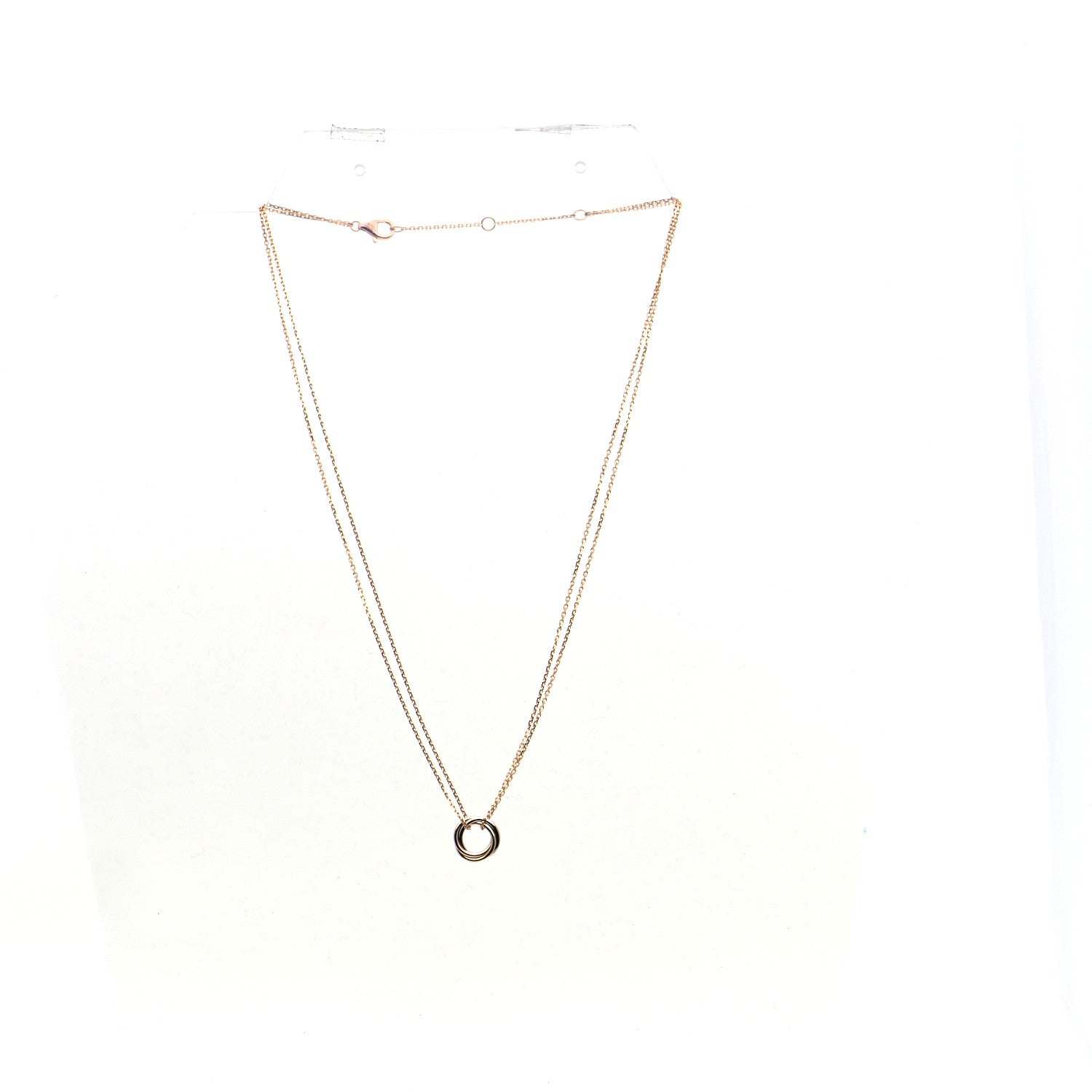 Cartier 18K Pink Yellow White Gold Trinity Double Chain Pendant Necklace 3 of 7