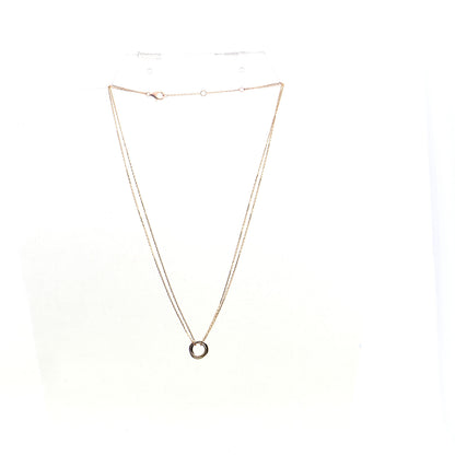 Cartier 18K Pink Yellow White Gold Trinity Double Chain Pendant Necklace 3 of 7