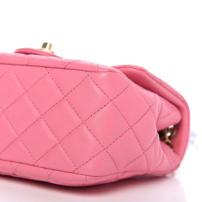 Chanel Lambskin Resin Quilted Mini Pearl Samba Square Flap Pink 7 of 10