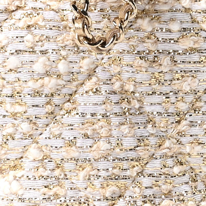 Chanel Tweed Mini Bucket Drawstring Bag White Gold 8 of 11