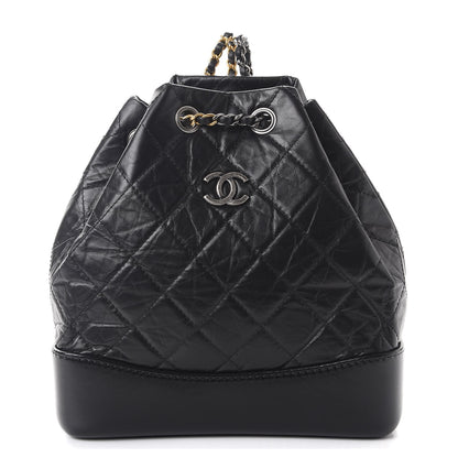 Chanel Aged Calfskin Quilted Gabrielle Backpack Black 1 of 14