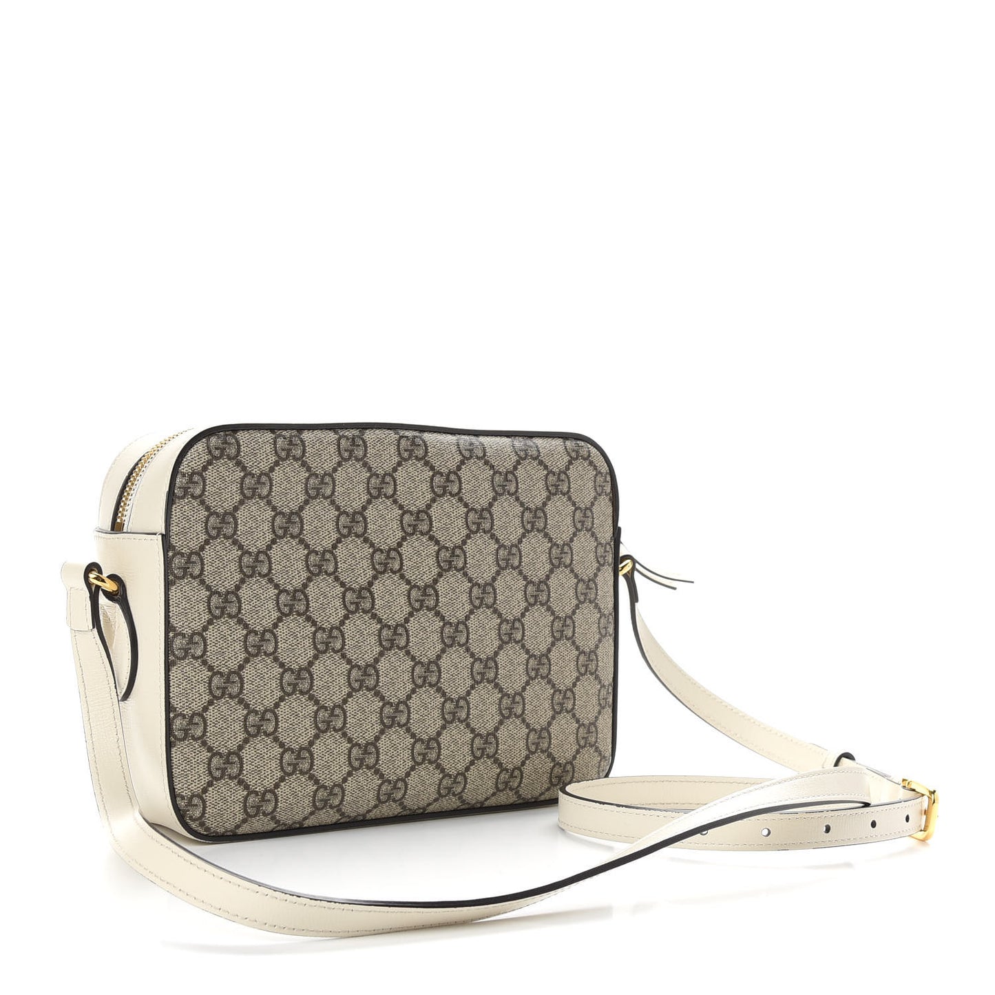 GG Supreme Monogram Small Horsebit 1955 Shoulder Bag Beige Mystic White