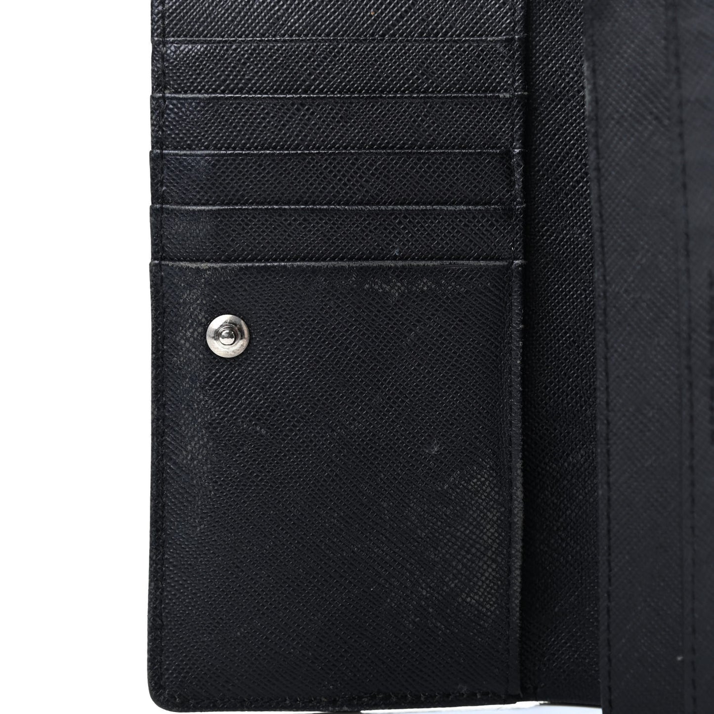 Calfskin Nova Check Flap Wallet Black