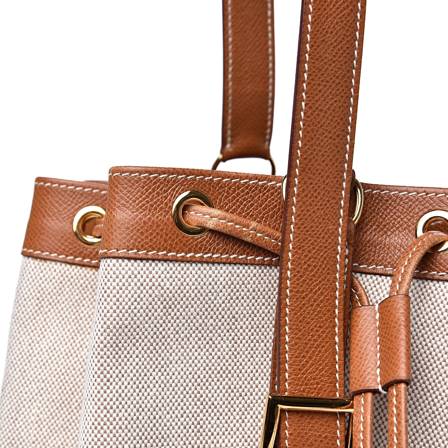 Hermes Courchevel Toile Standy Gold Natural 10 of 11