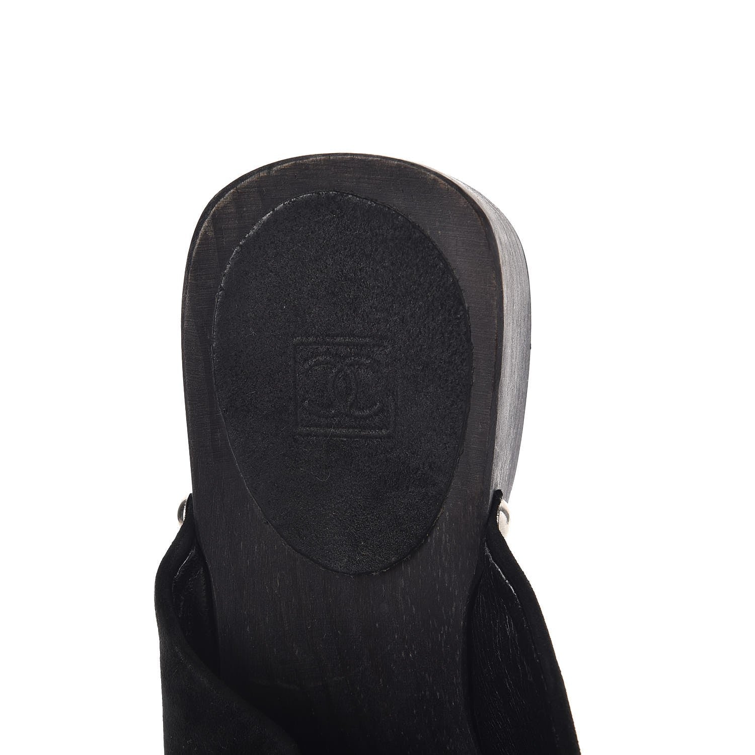 Chanel Suede CC Clogs 38 Black 10 of 10