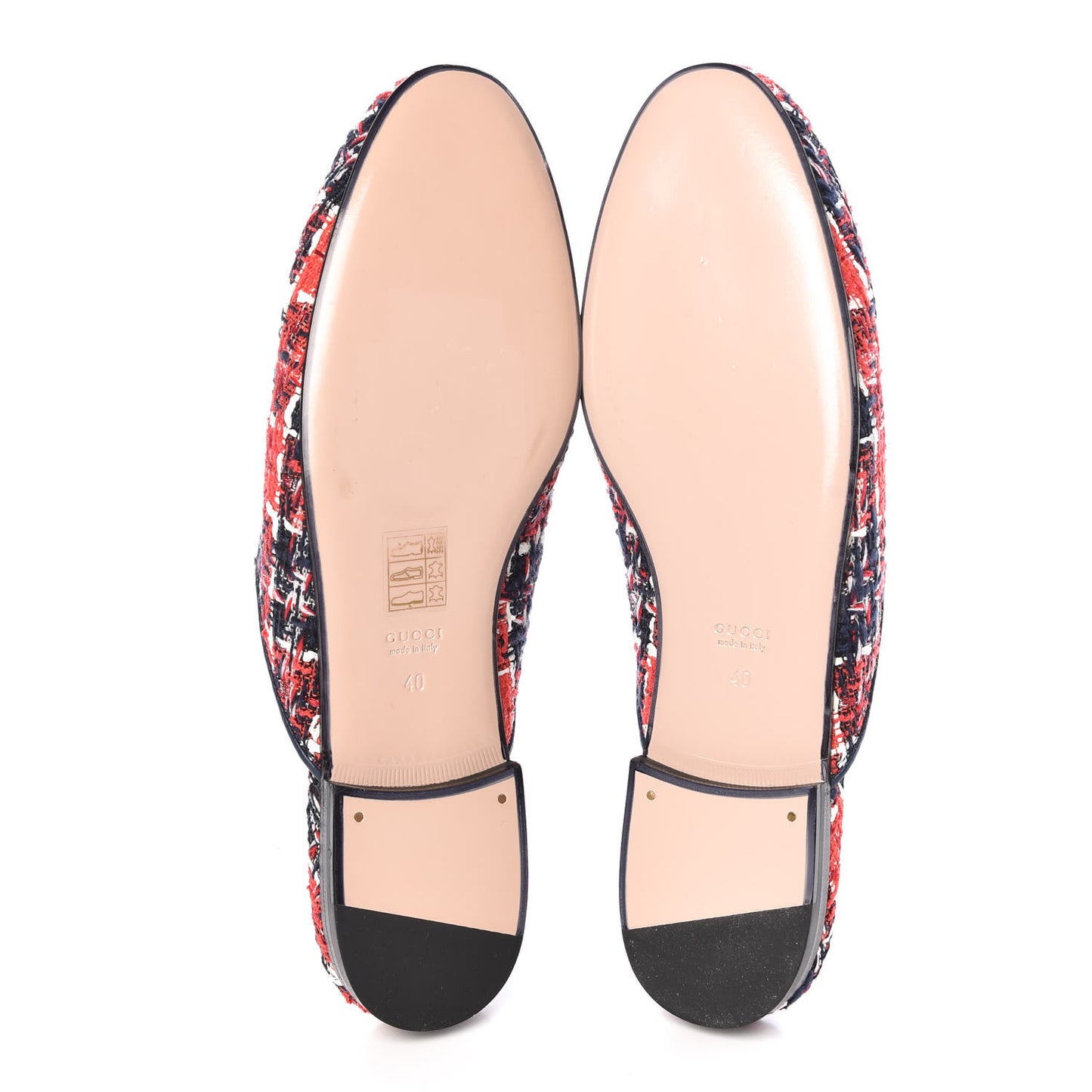 Tweed Check Womens Princetown Slippers 40 Hibiscus Red Royal Blue