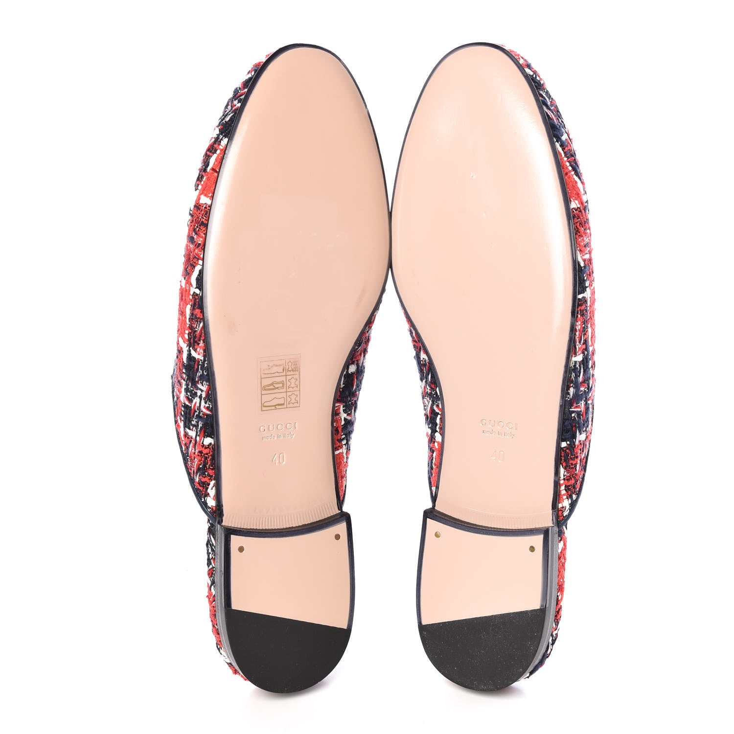 Gucci Tweed Check Womens Princetown Slippers 40 Hibiscus Red Royal Blue 5 of 8
