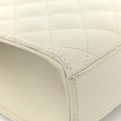 Saint Laurent Grain De Poudre Textured Mixed Matelasse Medium Triquilt Monogram Satchel Crema Soft 11 of 17