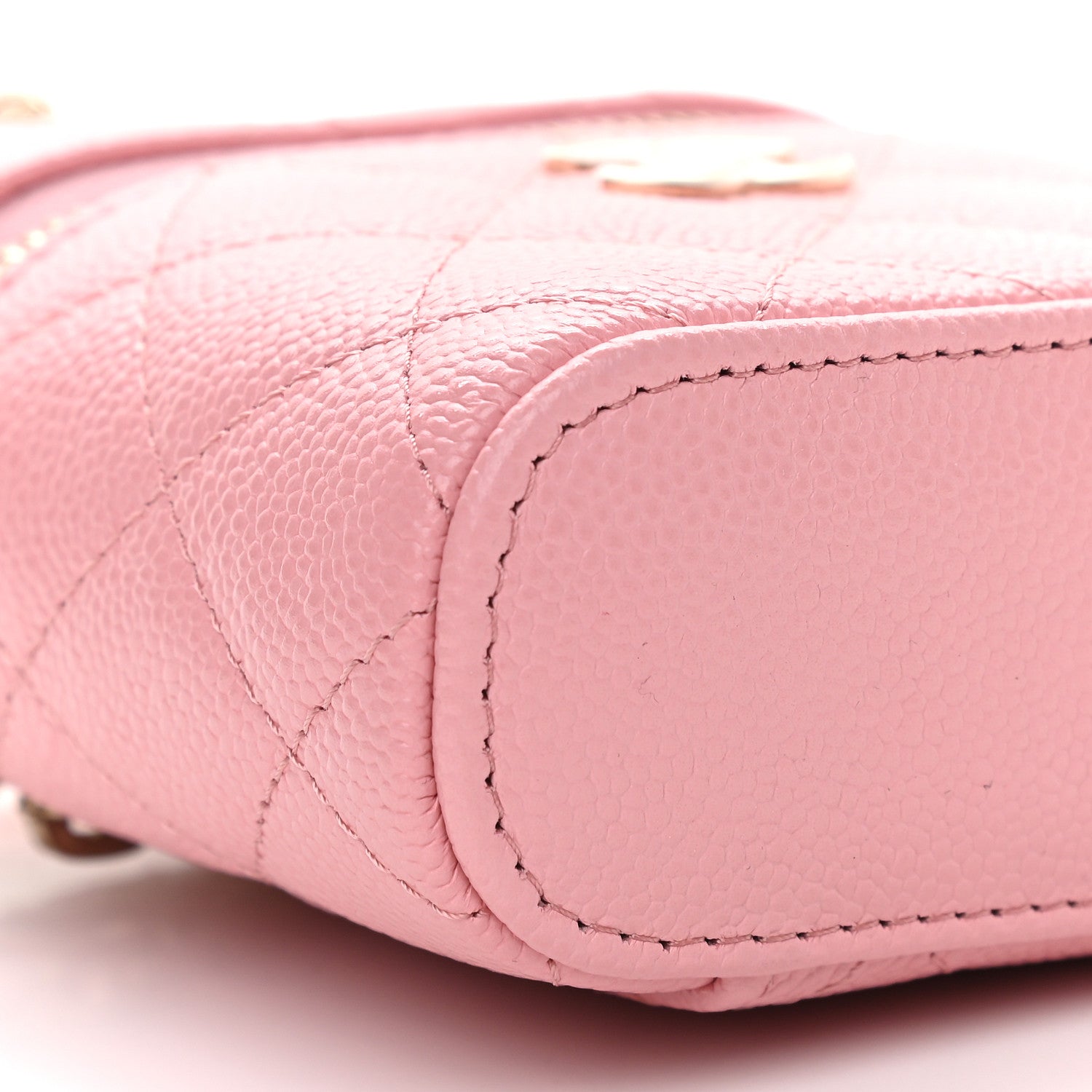 Chanel Caviar Quilted Small Handle With Care Vanity Case With Chain Pink 7 of 8