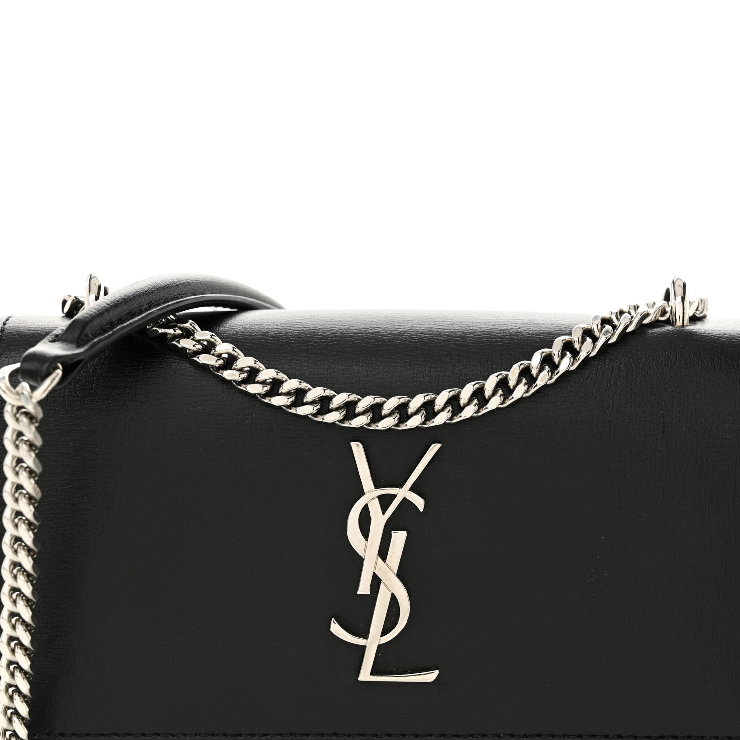 Saint Laurent Calfskin Monogram Sunset Chain Wallet Black 8 of 12