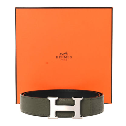 Hermes Epsom Swift 32mm H Belt 85 Vert Olive Black 5 of 5