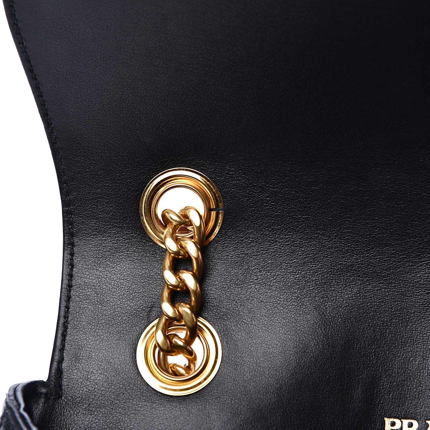 Prada Saffiano Lux Chain Shoulder Bag Black 10 of 11