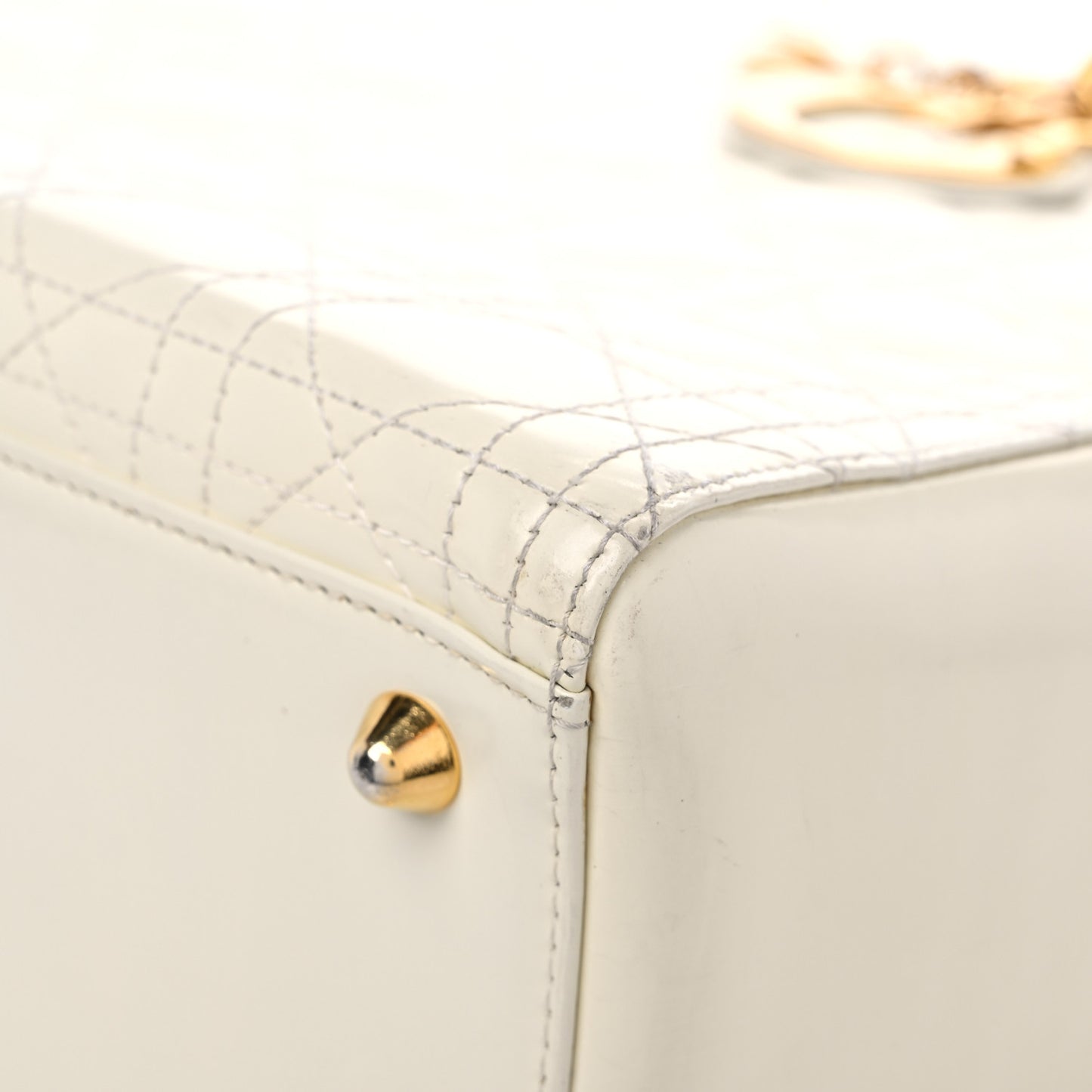 Lambskin Cannage Large Lady Dior White