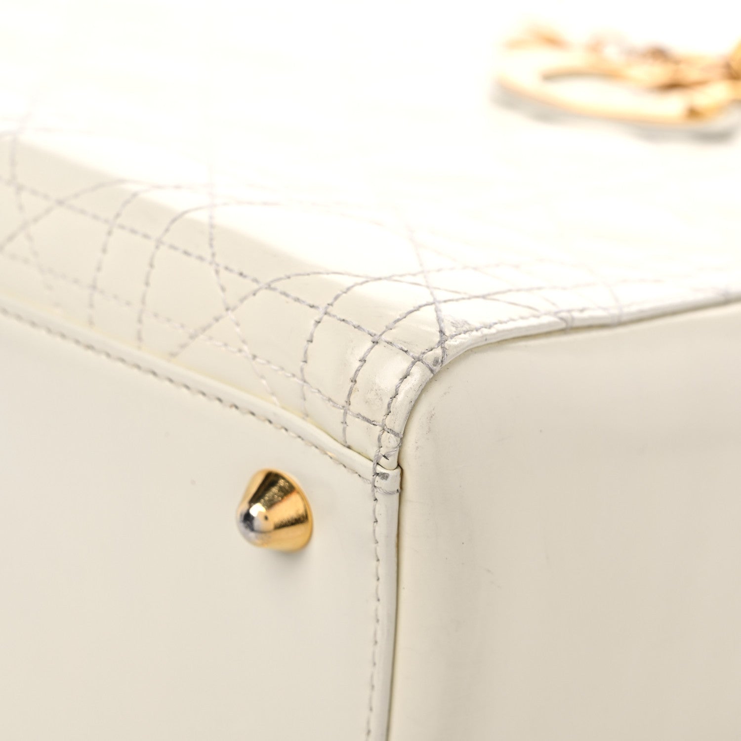 Christian Dior Lambskin Cannage Large Lady Dior White 8 of 15