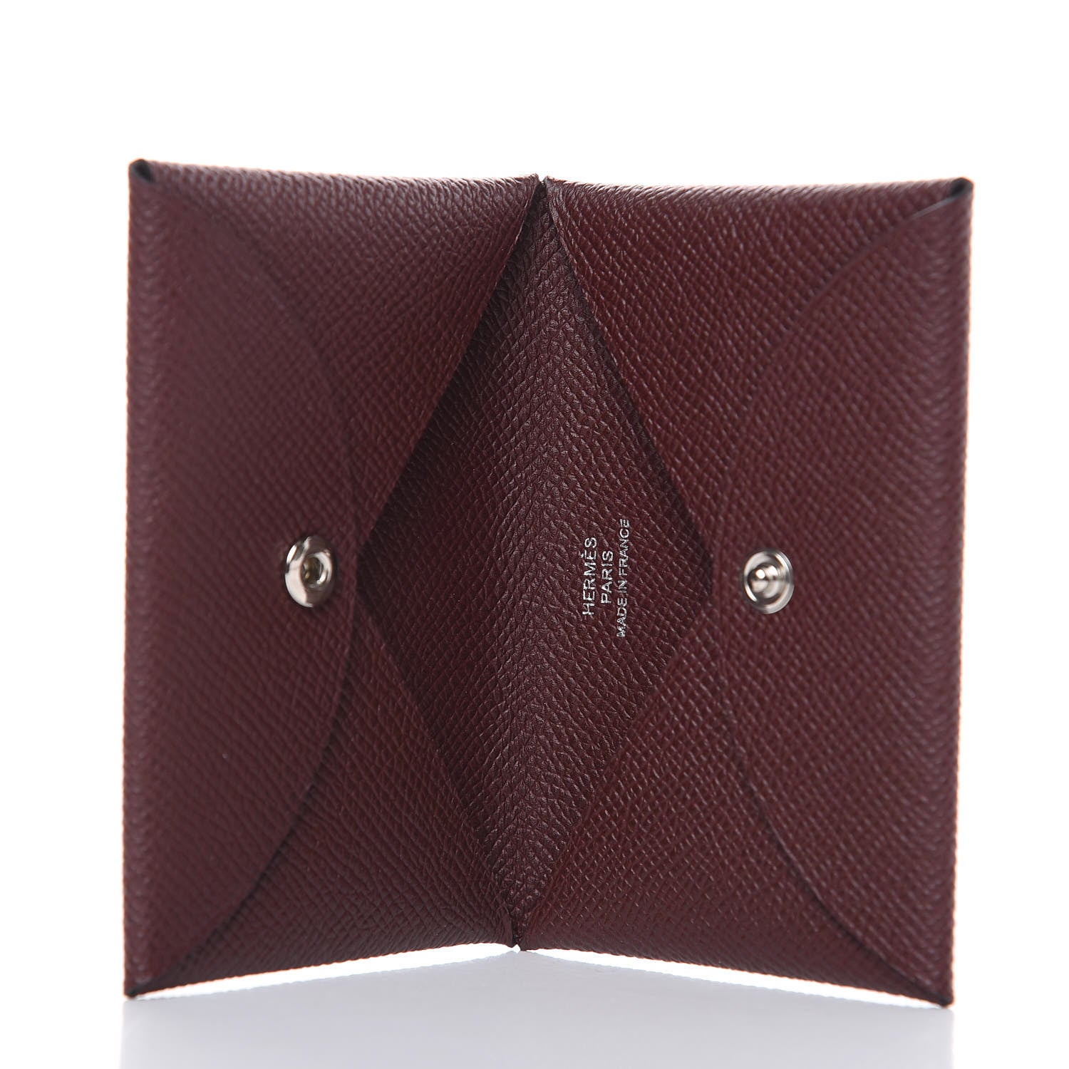 Hermes Epsom Calvi Card Case Bordeaux 5 of 7