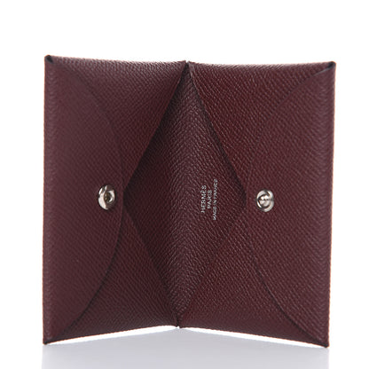 Hermes Epsom Calvi Card Case Bordeaux 5 of 7