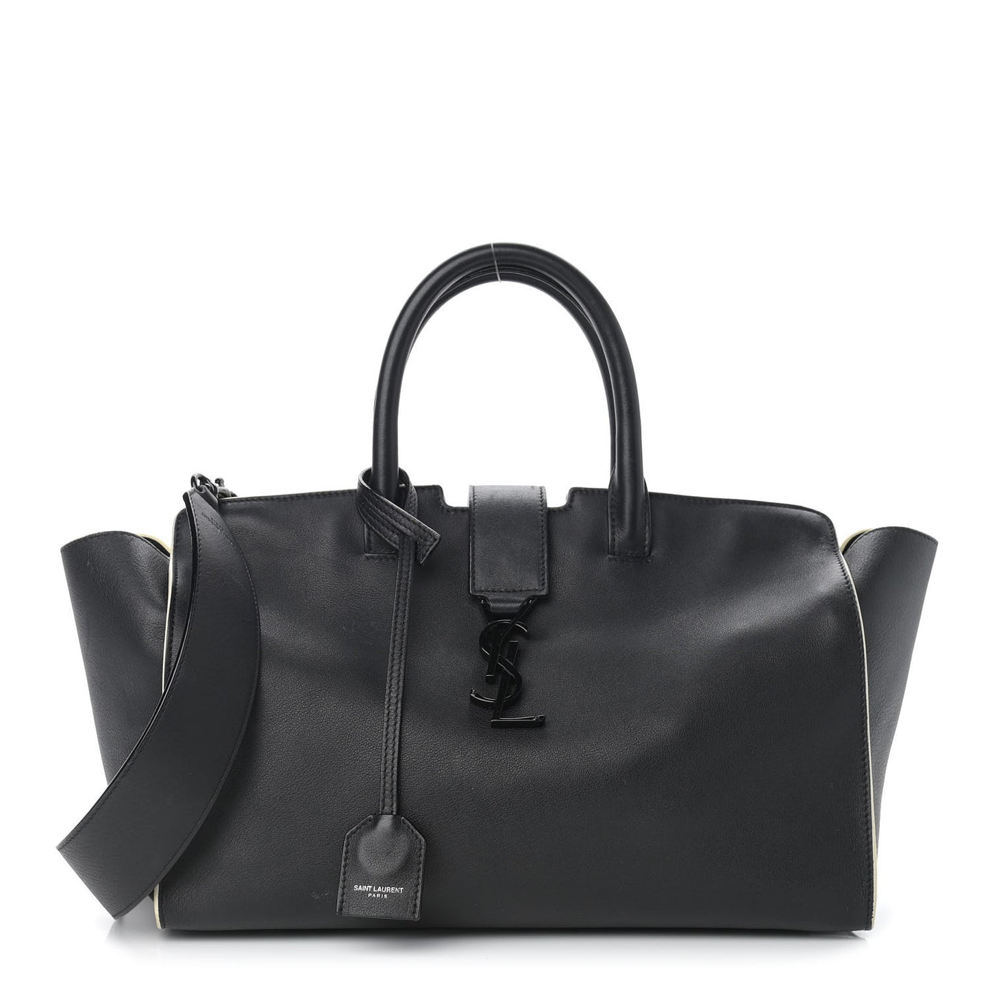 Calfskin Small Monogram Downtown Cabas Black White