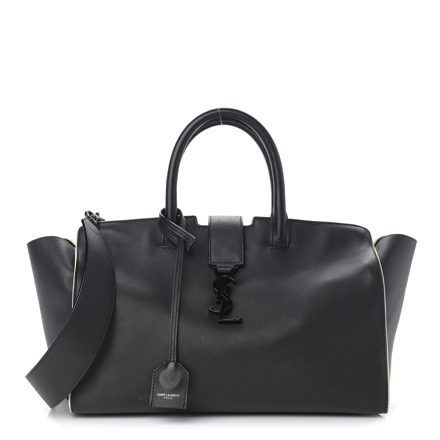 Saint Laurent Calfskin Small Monogram Downtown Cabas Black White 1 of 14