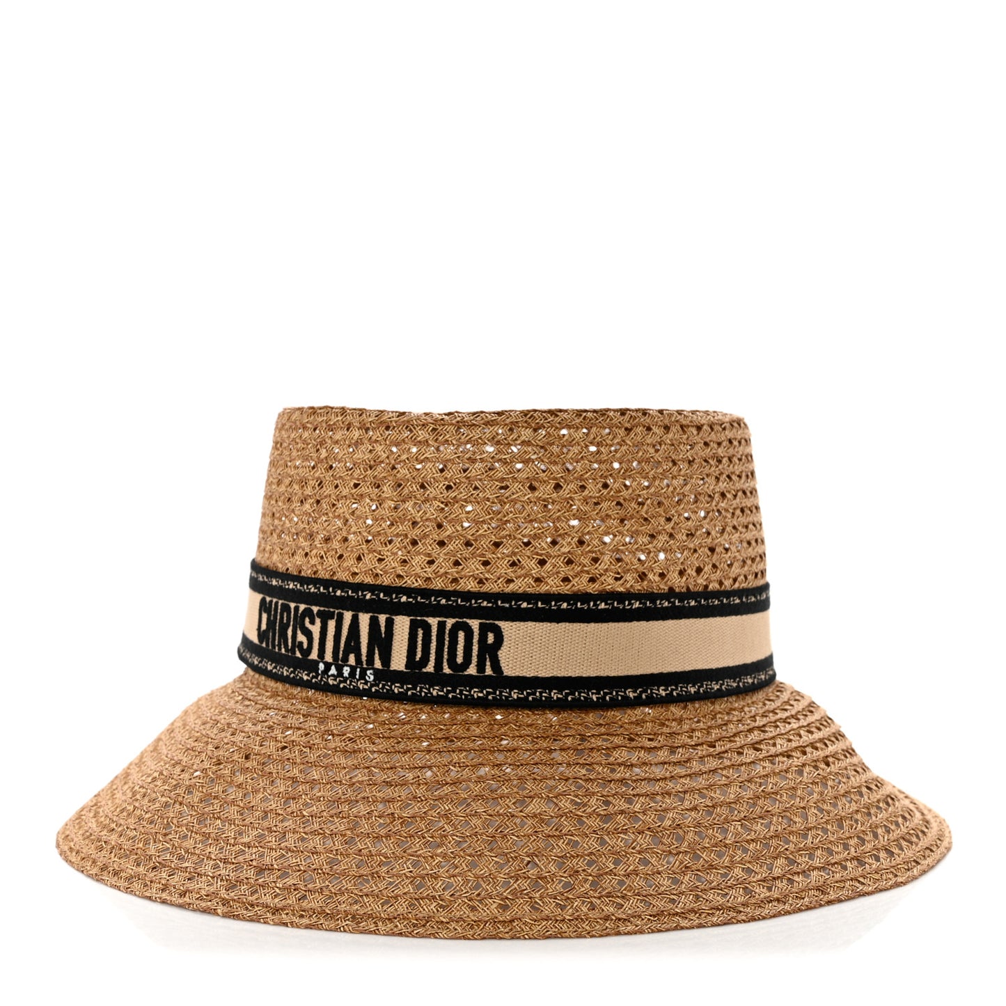 Straw Embroidered D-Bobby Large Brim Hat 59 Natural