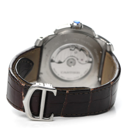 Cartier Stainless Steel 18K Pink Gold Alligator 42mm Calibre de Cartier Automatic Watch 3 of 4