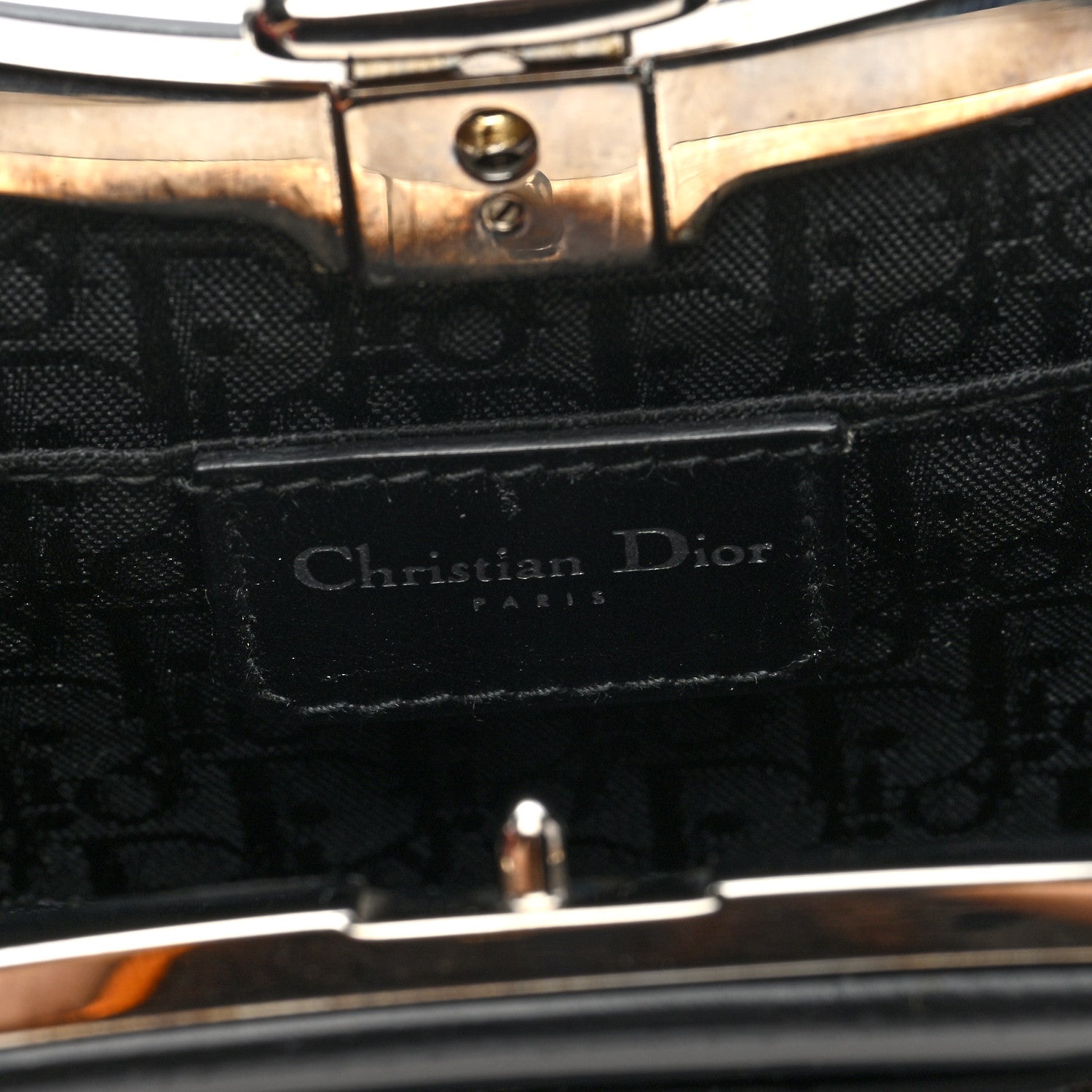 Christian Dior Glazed Calfskin Bondage Clutch Black 6 of 10