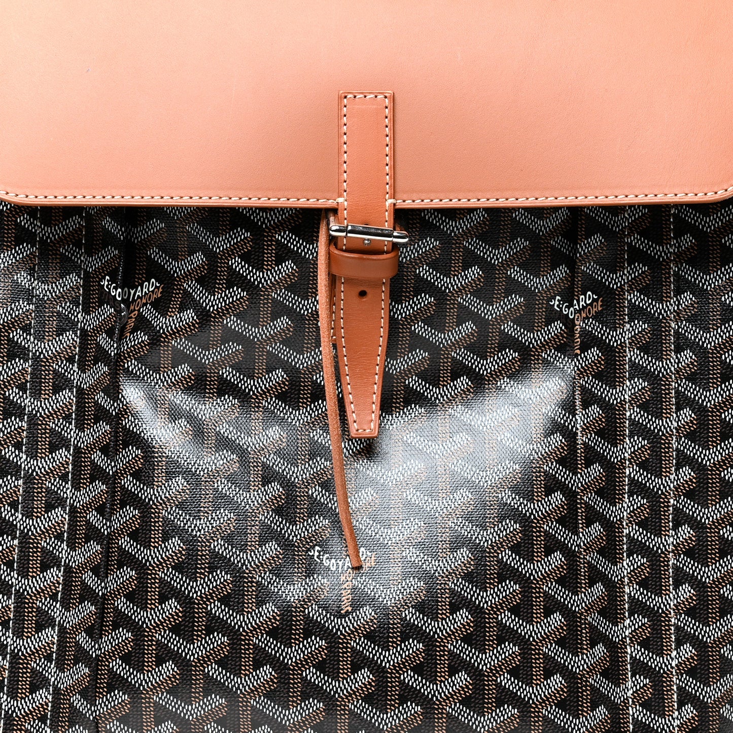Goyardine Calfskin Alpin MM Backpack Gold Black
