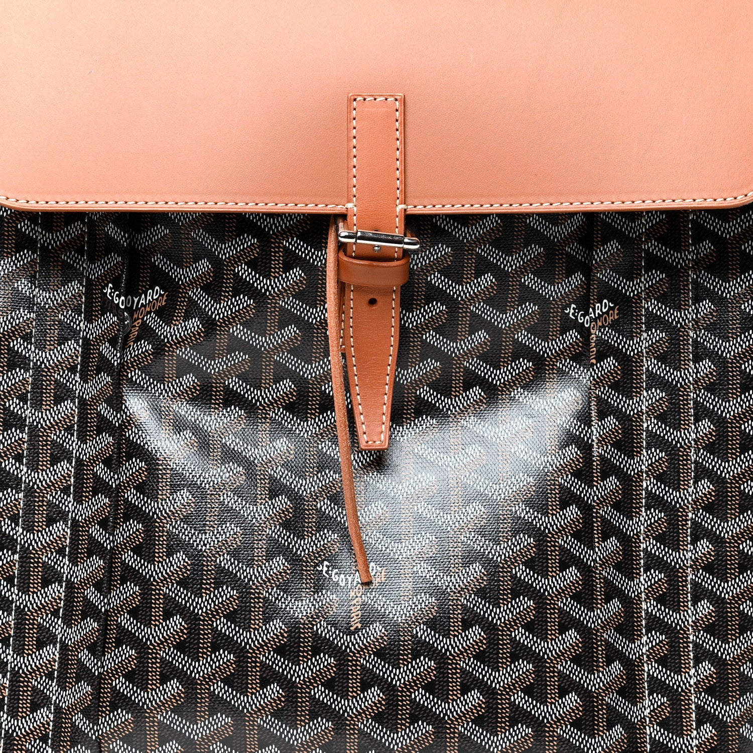 Goyard Goyardine Calfskin Alpin MM Backpack Gold Black 8 of 11