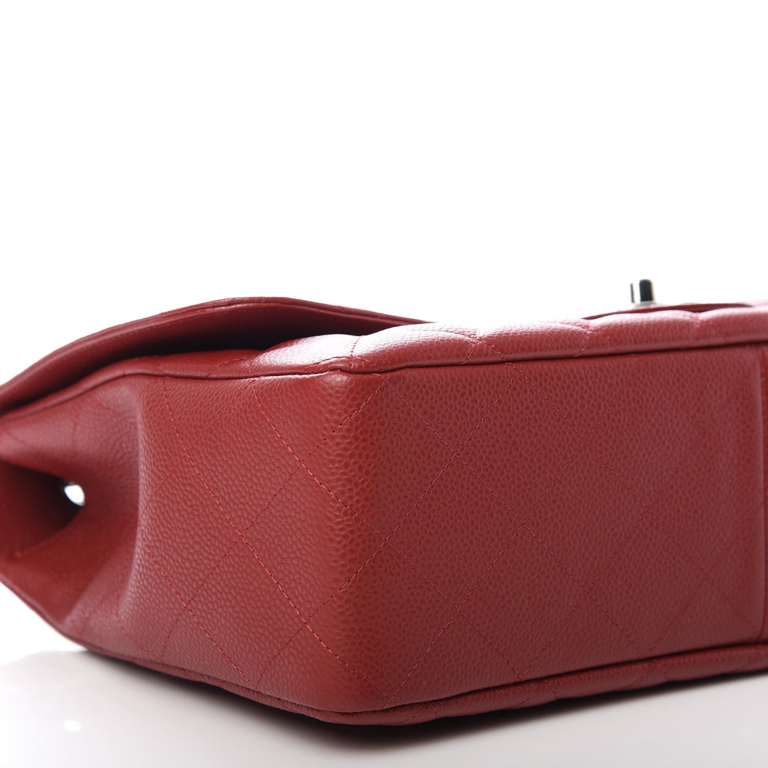 Chanel Caviar Quilted Jumbo Single Flap Red 6 of 10
