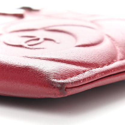 Chanel Lambskin Camellia Embossed Card Holder Red 11 of 11