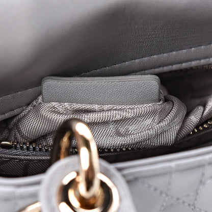 Christian Dior Metallic Lambskin Cannage Mini Lady Dior Grey 7 of 10
