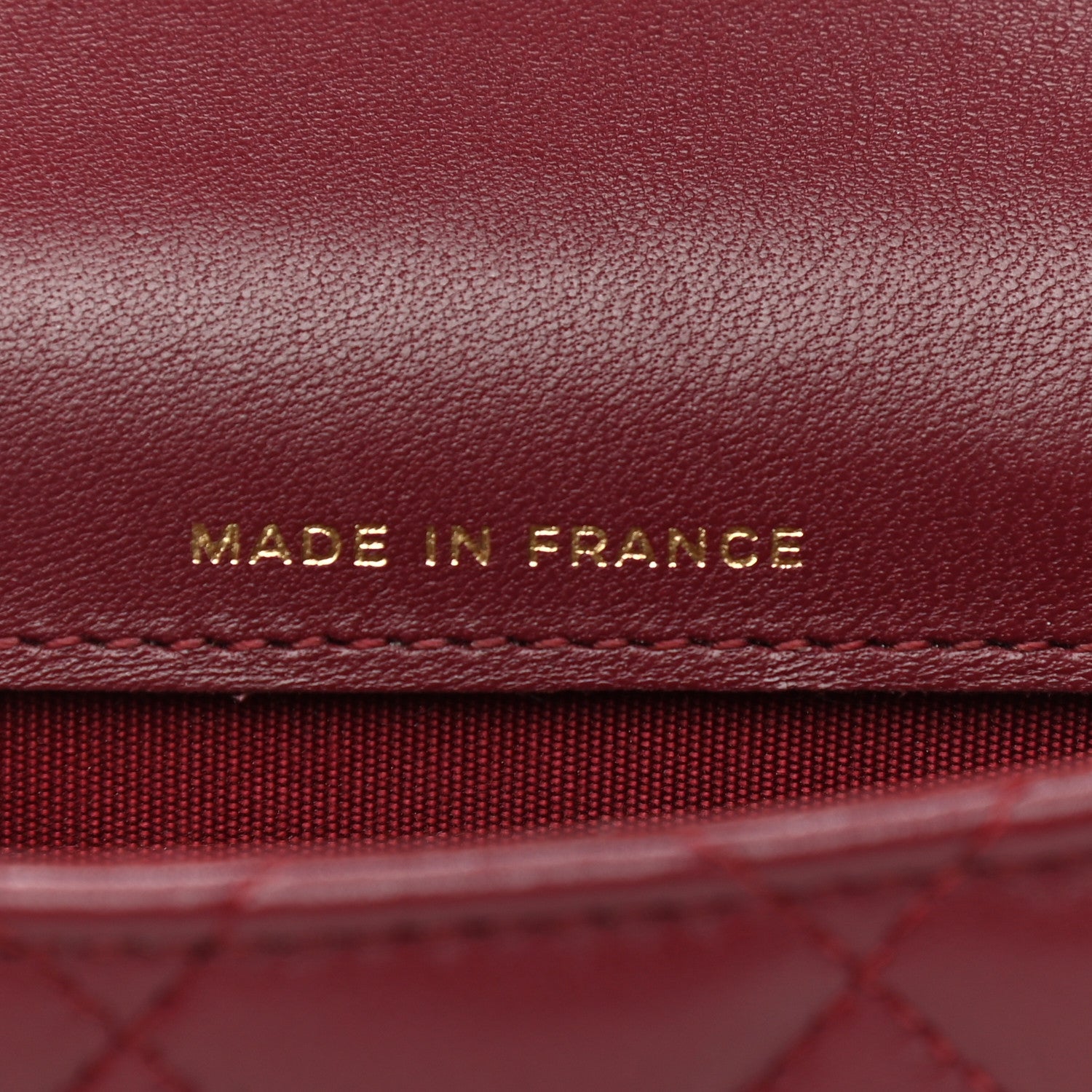 Chanel Lambskin Quilted Top Handle Flap Coin Purse With Chain Burgundy 7 of 12