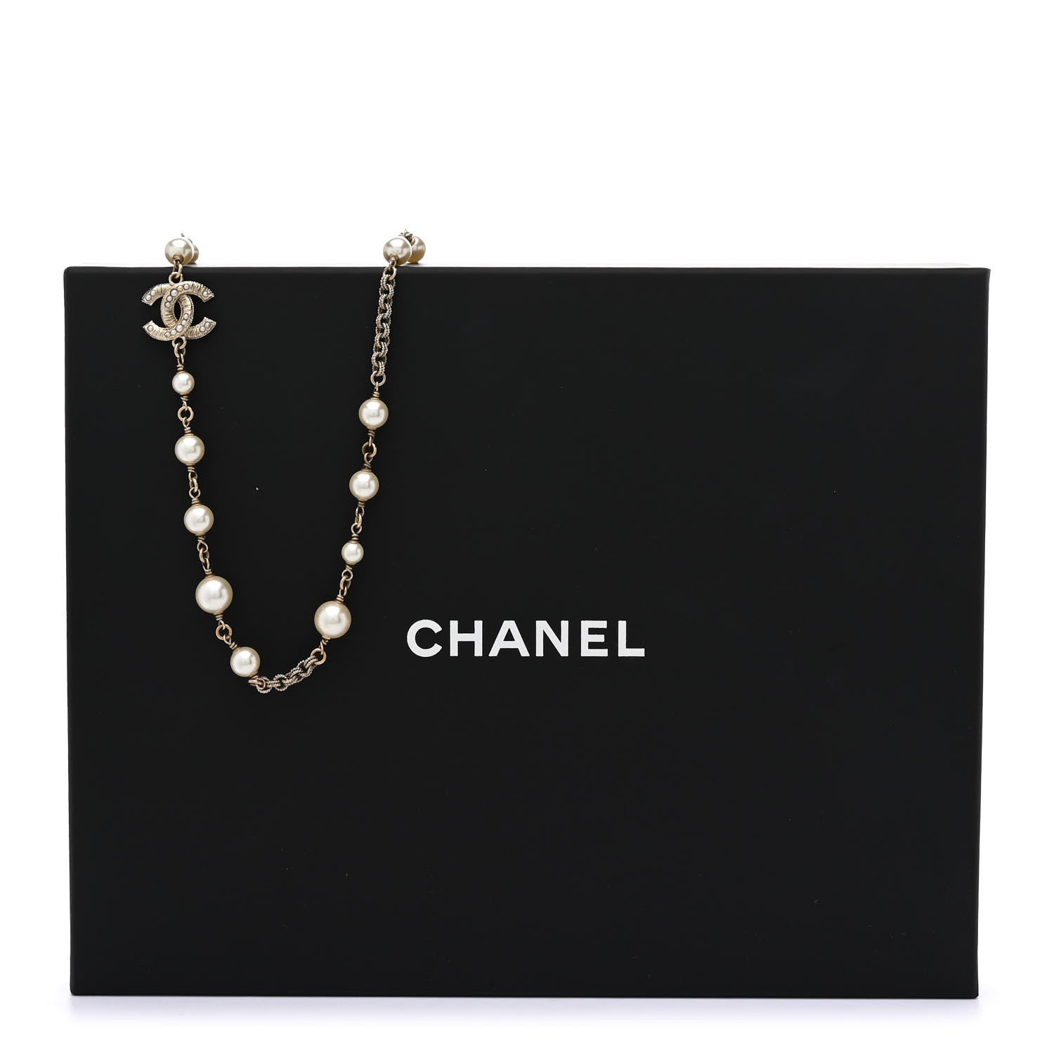 Chanel Pearl CC Necklace Light Gold 7 of 7