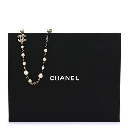 Chanel Pearl CC Necklace Light Gold 7 of 7